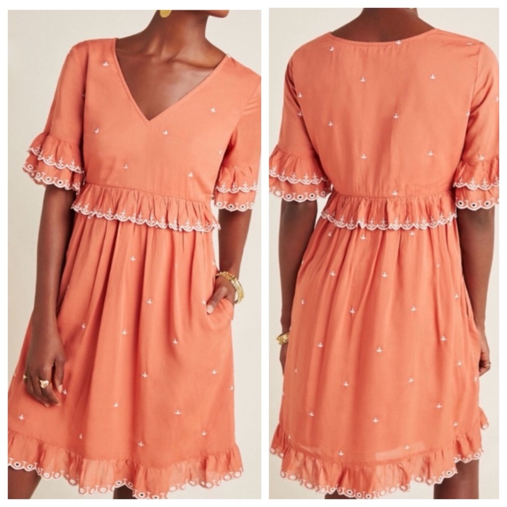 Anthropologie Samia Boho Breeze Ruffled Tunic Dress